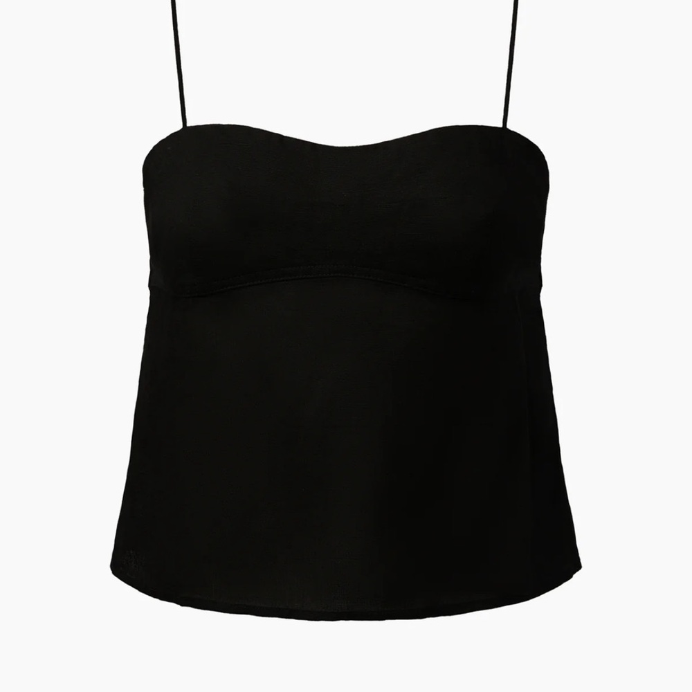 Onia AIR LINEN OPEN BACK TOP size 4 Black